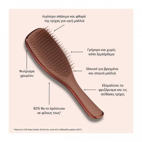 TANGLE TEEZER THE ULTIMATE DETANGLER CHROME CHOCOLATE BRONZE ΒΟΥΡΤΣΑ ΜΑΛΛΙΩΝ 1τμχ