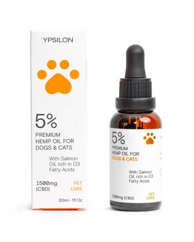 YPSILON 5% PREMIUM HEMP OIL FOR DOGS & CATS 1500mg CBD 30ml