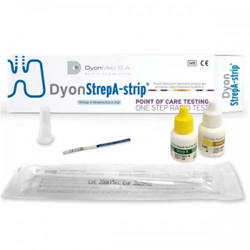 DYONMED STREP A RAPID TEST ΔΙΑΓΝΩΣΤΙΚΟ TEST ΑΝΤΙΓΟΝΟΥ ΣΤΡΕΠΤΟΚΟΚΚΟΥ ΟΜΑΔΑΣ Α 1τμχ