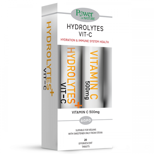 POWER HEALTH PROMO HYDROLYTES+ VIT-C 20 ΑΝΑΒΡΑΖΟΝΤΑ ΔΙΣΚΙΑ & ΔΩΡΟ VITAMIN C 500mg 20 ΑΝΑΒΡΑΖΟΝΤΑ ΔΙΣΚΙΑ