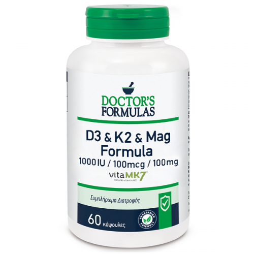 DOCTORS FORMULAS D3 1000IU & K2 100mcg & MAG 100mg FORMULA 60caps