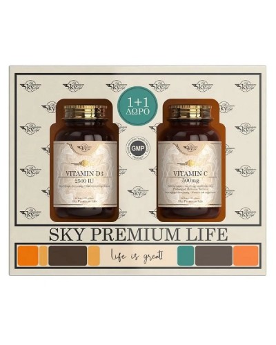 SKY PREMIUM LIFE PROMO VITAMIN D3 2500IU 60tabs & VITAMIN C 500mg 60tabs