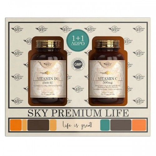 SKY PREMIUM LIFE PROMO VITAMIN D3 2500IU 60tabs & VITAMIN C 500mg 60tabs