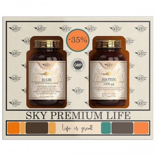 SKY PREMIUM LIFE PROMO HAIR ADVANCED FORMULATION 60tabs & BIOTIN 1000μg 60caps