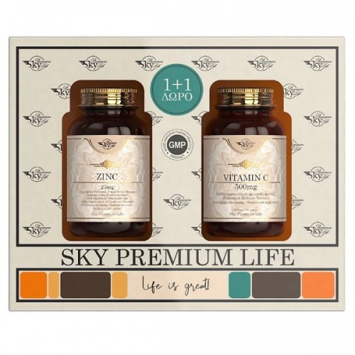 SKY PREMIUM LIFE PROMO ZINC 25mg 60tabs & VITAMIN C 500mg 60tabs