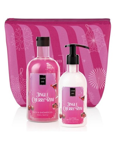 LAVISH CARE PROMO JINGLE CHERRY RUM BATH & SHOWER GEL 500ml + GLITTER BODY LOTION 300ml