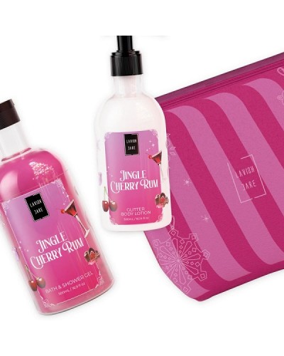 LAVISH CARE PROMO JINGLE CHERRY RUM BATH & SHOWER GEL 500ml + GLITTER BODY LOTION 300ml