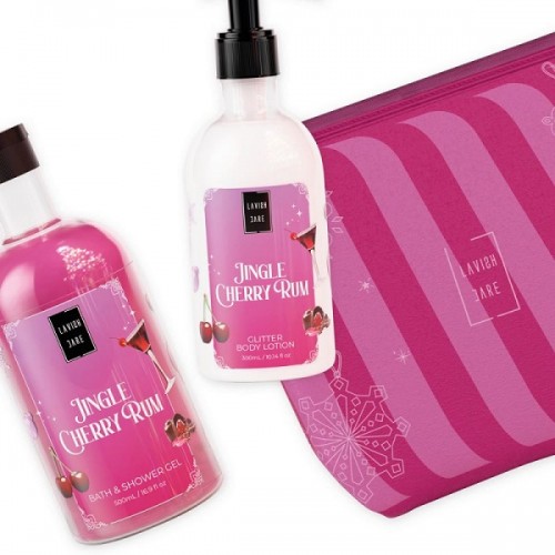 LAVISH CARE PROMO JINGLE CHERRY RUM BATH & SHOWER GEL 500ml + GLITTER BODY LOTION 300ml