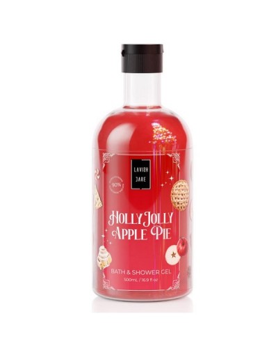 LAVISH CARE PROMO HOLLY JOLLY APPLE PIE BAG SET BATH & SHOWER GEL 500ml & GLITTER BODY LOTION 300ml