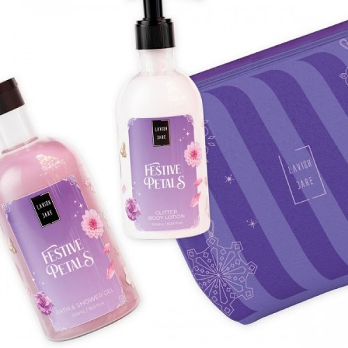 LAVISH CARE PROMO FESTIVE PETALS BATH & SHOWER GEL 500ml & GLITTER BODY LOTION 300ml