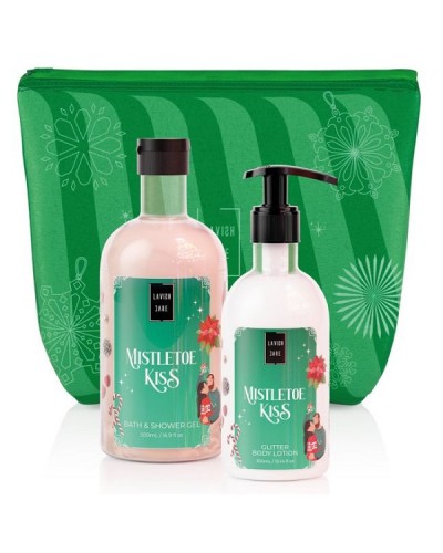 LAVISH CARE PROMO MISTLETOE KISS BATH & SHOWER GEL 500ml & GLITTER BODY LOTION 300ml