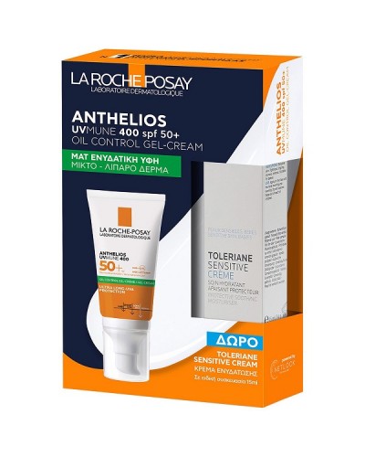 LA ROCHE POSAY PROMO ANTHELIOS UVMUNE 400 OIL CONTROL GEL-CREAM SPF50+ 50ml & ΔΩΡΟ SENSITIVE MOISTURISER CREAM 15ml