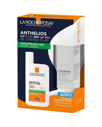 LA ROCHE POSAY PROMO ANTHELIOS UVMUNE 400 OIL CONTROL FLUID SPF50+ 50ml & ΔΩΡΟ SENSITIVE MOISTURISER CREAM 15ml