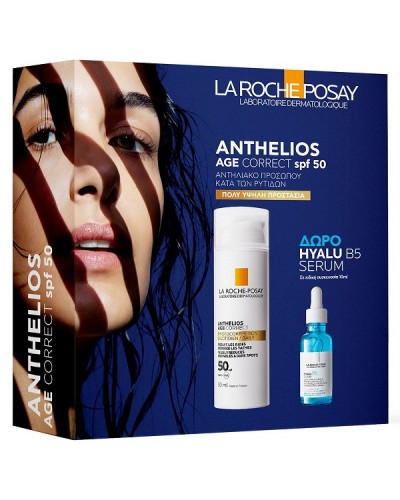 LA ROCHE POSAY PROMO ANTHELIOS AGE CORRECT SPF50 50ml & ΔΩΡΟ HYALU B5 ANTI-WRINKLE SERUM 10ml