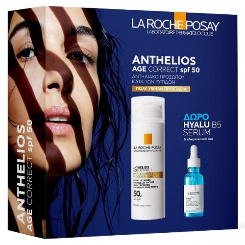 LA ROCHE POSAY PROMO ANTHELIOS AGE CORRECT SPF50 50ml & ΔΩΡΟ HYALU B5 ANTI-WRINKLE SERUM 10ml