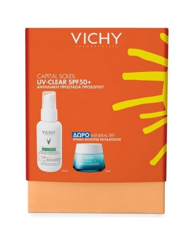 VICHY PROMO CAPITAL SOLEIL UV-CLEAR SPF50+ 40ml & ΔΩΡΟ MINERAL 89 72h MOISTURE BOOSTING CREAM 15ml