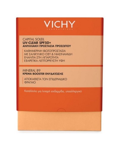 VICHY PROMO CAPITAL SOLEIL UV-CLEAR SPF50+ 40ml & ΔΩΡΟ MINERAL 89 72h MOISTURE BOOSTING CREAM 15ml