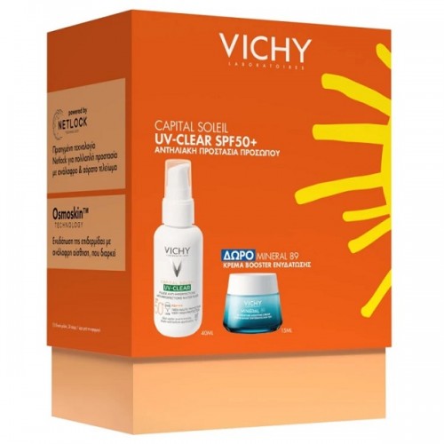 VICHY PROMO CAPITAL SOLEIL UV-CLEAR SPF50+ 40ml & ΔΩΡΟ MINERAL 89 72h MOISTURE BOOSTING CREAM 15ml