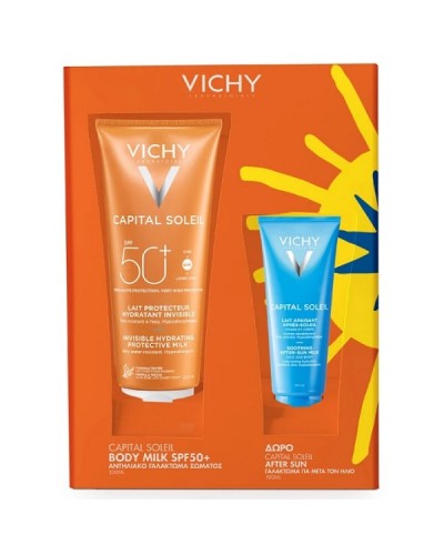 VICHY PROMO CAPITAL SOLEIL INVISIBLE HYDRATING PROTECTIVE MILK SPF50+ 300ml & ΔΩΡΟ SOOTHING AFTER-SUN MILK 100ml