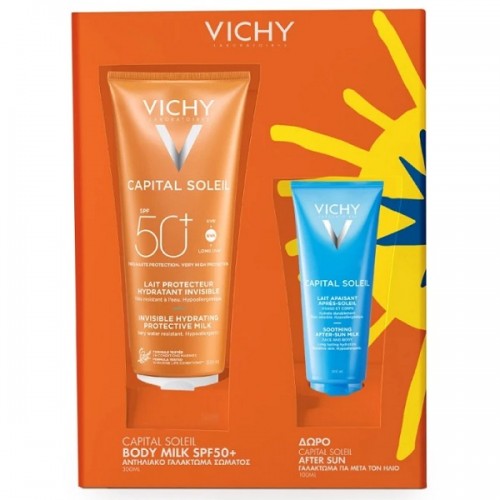 VICHY PROMO CAPITAL SOLEIL INVISIBLE HYDRATING PROTECTIVE MILK SPF50+ 300ml & ΔΩΡΟ SOOTHING AFTER-SUN MILK 100ml