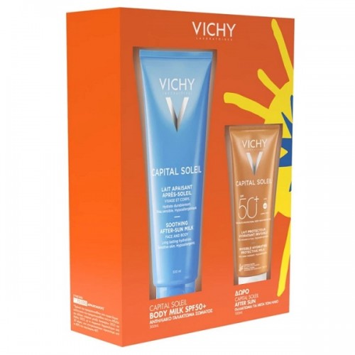 VICHY PROMO CAPITAL SOLEIL INVISIBLE HYDRATING PROTECTIVE MILK SPF50+ 300ml & ΔΩΡΟ SOOTHING AFTER-SUN MILK 100ml