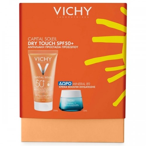 VICHY PROMO CAPITAL SOLEIL DRY TOUCH FACE FLUID SPF50+ 50ml & ΔΩΡΟ MINERAL 89 72h MOISTURE BOOSTING CREAM 15ml