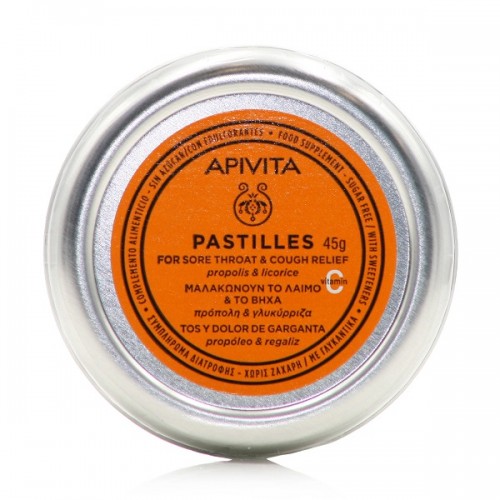 APIVITA PASTILLES ΜΕ ΠΡΟΠΟΛΗ & ΓΛΥΚΟΡΙΖΑ 45GR