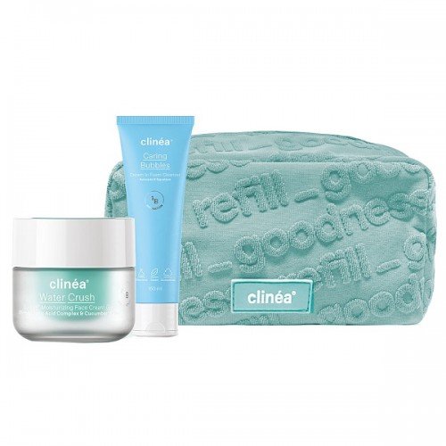 CLINEA PROMO WATER CRUSCH FACE CREAM 50ml + CARING BUBBLE CREAM TO FOAM FACE CLEANSER 150ml