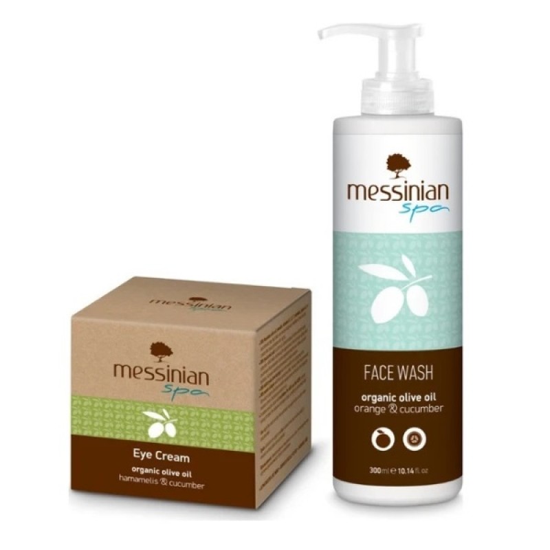 MESSINIAN SPA PROMO EYE CREAM HAMAMELIS & CUCUMBER 30ML & ΔΩΡΟ FACE WASH CUCUMBER & ORANGE 300ML