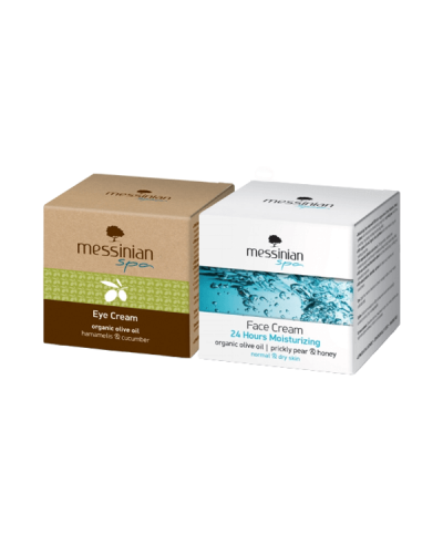 MESSINIAN SPA  MOISTURIZING FACE CREAM FOR NORMAL AND DRY SKIN 50ml & EYE CREAM HAMAMELIS & CUCUMBER 30ml