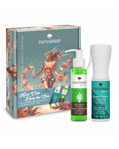 MESSINIAN SPA PROMO KEEP CALM & ENJOY THE SUN FACE & BODY WATER MIST 90ml & ALOE VERA GEL 100ml