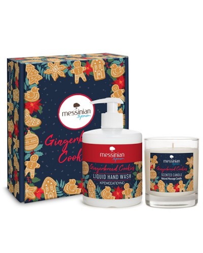 MESSINIAN SPA PROMO GINGERBREAD COOKIES NATURAL MASSAGE CANDLE 1τμχ & LIQUID HAND WASH 400ml