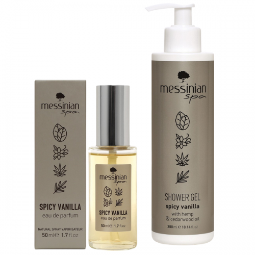 MESSINIAN SPA PROMO EAU DE PARFUM SPICY VANILLA 50ml & ΔΩΡΟ SHOWER GEL SPICY VANILLA 300ml