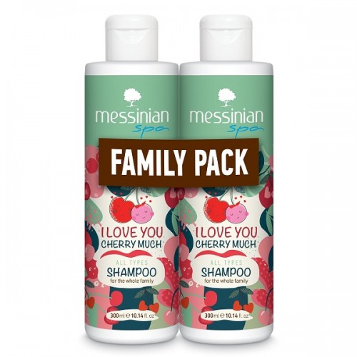 MESSINIAN SPA PROMO SHAMPOO I LOVE YOU CHERRY MUCH 2x300ml (1+1 ΔΩΡΟ)