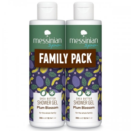 MESSINIAN FAMILY PACK SHOWER GEL PLUM BLOSSOM 2x300ml (1+1 ΔΩΡΟ)