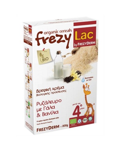 FREZYLAC BIO CEREAL ΒΡΕΦΙΚΗ ΚΡΕΜΑ ΡΥΖΑΛΕΥΡΟ ΜΕ ΓΑΛΑ & ΒΑΝΙΛΙΑ ΑΠΟ ΤΟΝ 4ο ΜΗΝΑ 200g