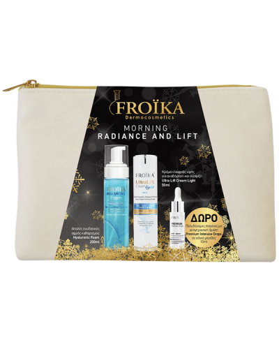 FROIKA PROMO HYALURONIC FOAM 200ml & ULTRA LIFT CREAM LIGHT 50ml & ΔΩΡΟ PREMIUM INTENSIVE DROPS 10ml