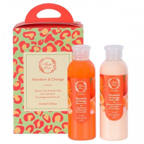 FRESH LINE PROMO MANDARIN & ORANGE SHOWER GEL 200ml & BODY MILK 200ml