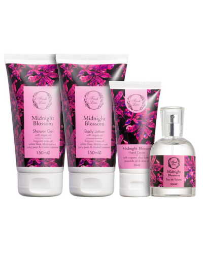 FRESH LINE PROMO MIDNIGHT BLOSSOM SHOWER GEL 150ml & BODY MILK 150ml & EAU DE TOILETTE 50ml & HAND CREAM 50ml