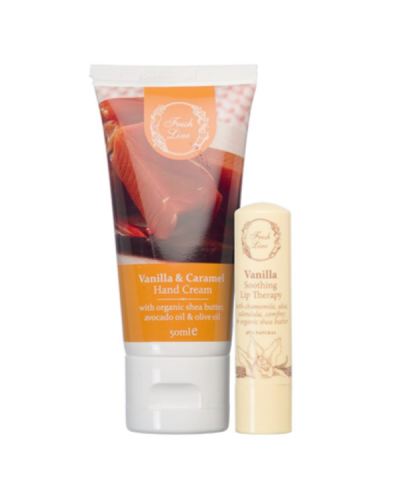 FRESH LINE PROMO VANILLA & CARAMEL HAND CREAM 50ml & LIP THERAPY 5,4g