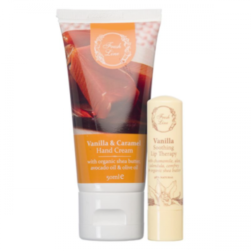 FRESH LINE PROMO VANILLA & CARAMEL HAND CREAM 50ml & LIP THERAPY 5,4g