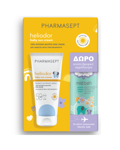 PHARMASEPT PROMO HELIODOR BABY SUN CREAM SPF50 100ml & ΔΩΡΟ BABY MILD BATH 100ml