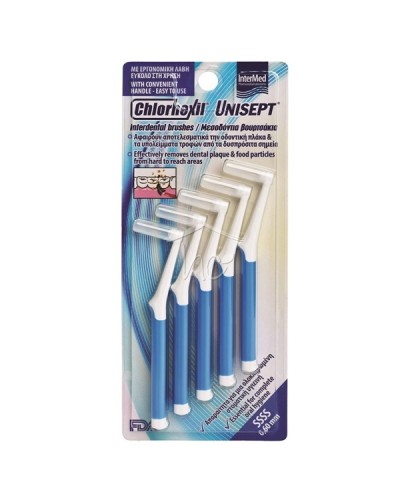 INTERMED UNISEPT CHLORHEXIL INTERDENTAL BRUSHES SSSS 0,60mm ΜΠΛΕ 5τμχ