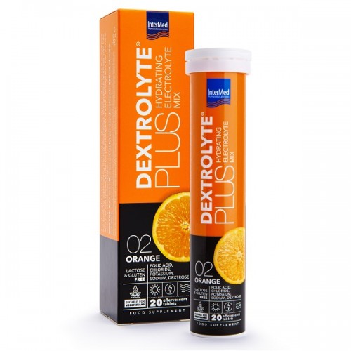 INTERMED DEXTROLYTE PLUS HYDRATING ELECTROLYTE MIX ORANGE 20 Αναβράζοντα Δισκία