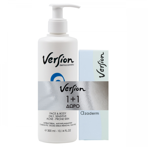 VERSION AZADERM CLEANSER 300ml & AZADERM CREAM 30ml (1+1 ΔΩΡΟ)