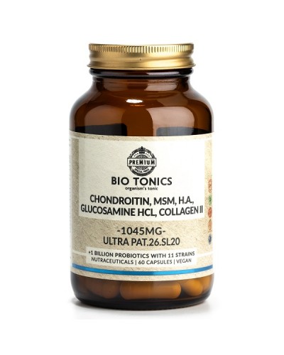 BIO TONICS CHONDROITIN, MSM, H.A., GLUCOSAMINE HCL, COLLAGEN II 1045mg 60Veg caps