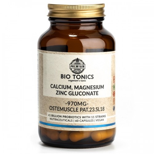 BIO TONICS CALCIUM MAGNESIUM ZINC GLUCONATE 970mg 60Veg caps