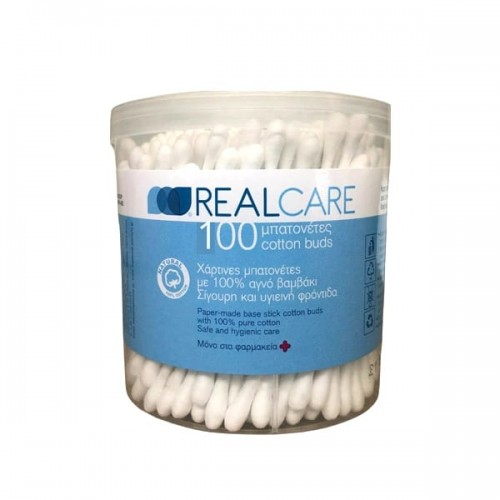 REALCARE ΜΠΑΤΟΝΕΤΕΣ ΑΠΟ 100% ΑΓΝΟ ΒΑΜΒΑΚΙ 100τμχ