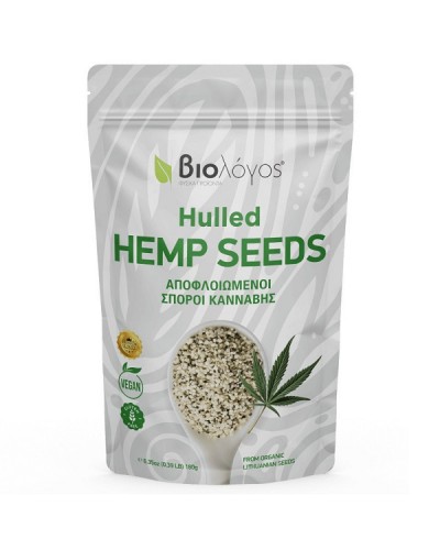 BIOLOGOS HULLED HEMP SEEDS ΑΠΟΦΛΟΙΩΜΕΝΟΙ ΣΠΟΡΟΙ ΚΑΝΝΑΒΗΣ 180g