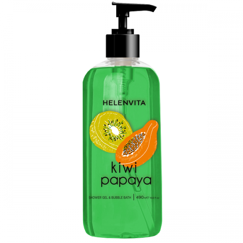 HELENVITA SHOWER GEL & BUBBLE BATH KIWI PAPAYA 490ml